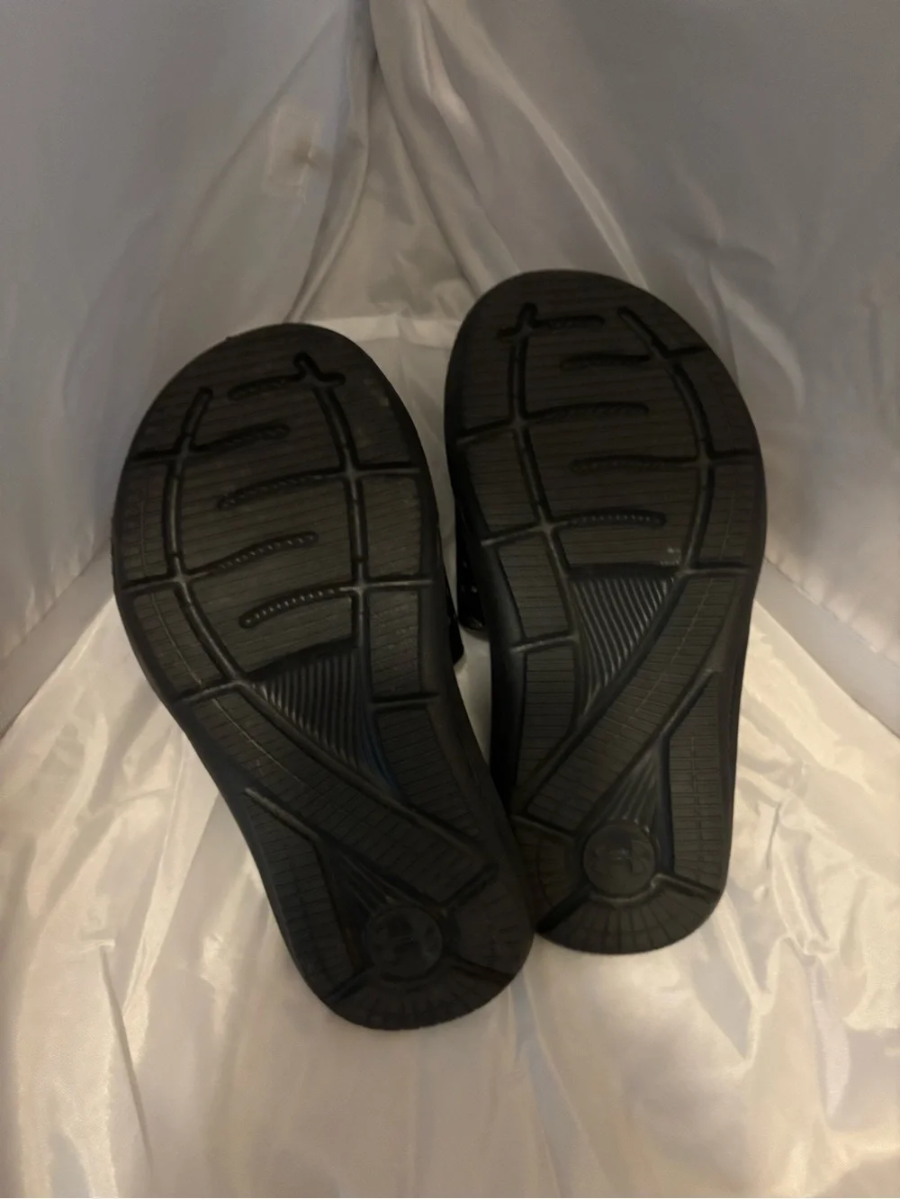 Under Armour Kids Black Slide Sandals with White Logo